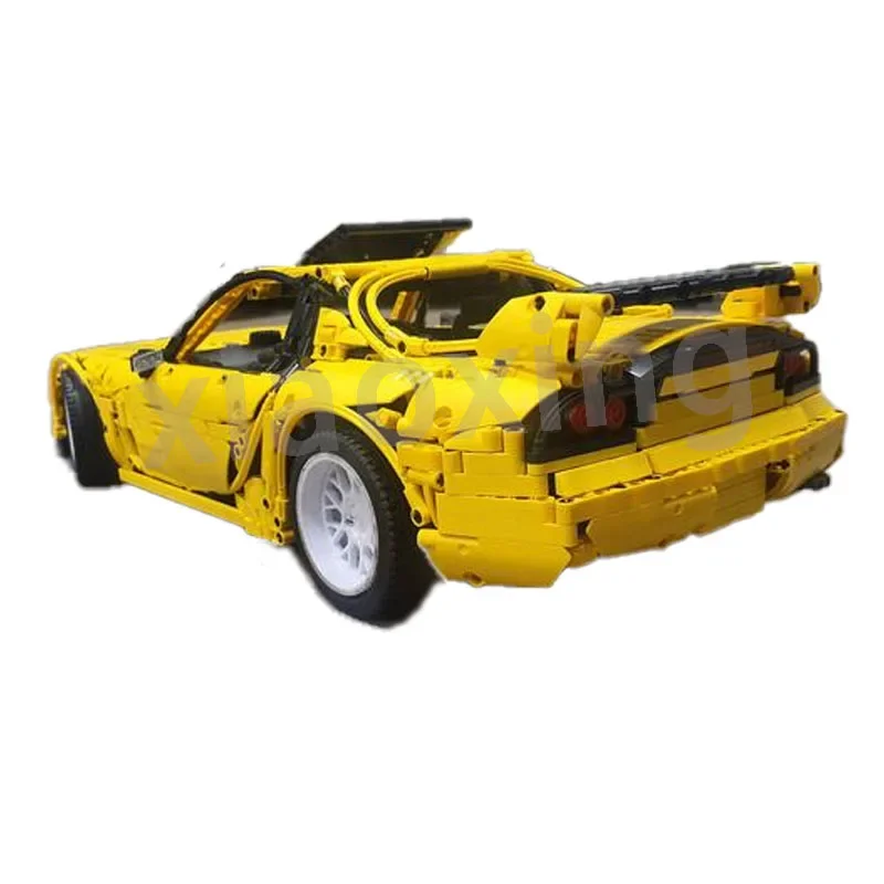 MOC-132451 슈퍼 럭셔리카 로고 모델 RX-7 FD 스피릿 R 빌딩 키트, 크리에이터 블록 브릭, 남아용 장난감, 어린이 생일 선물, 1:8 체중계, 신제품