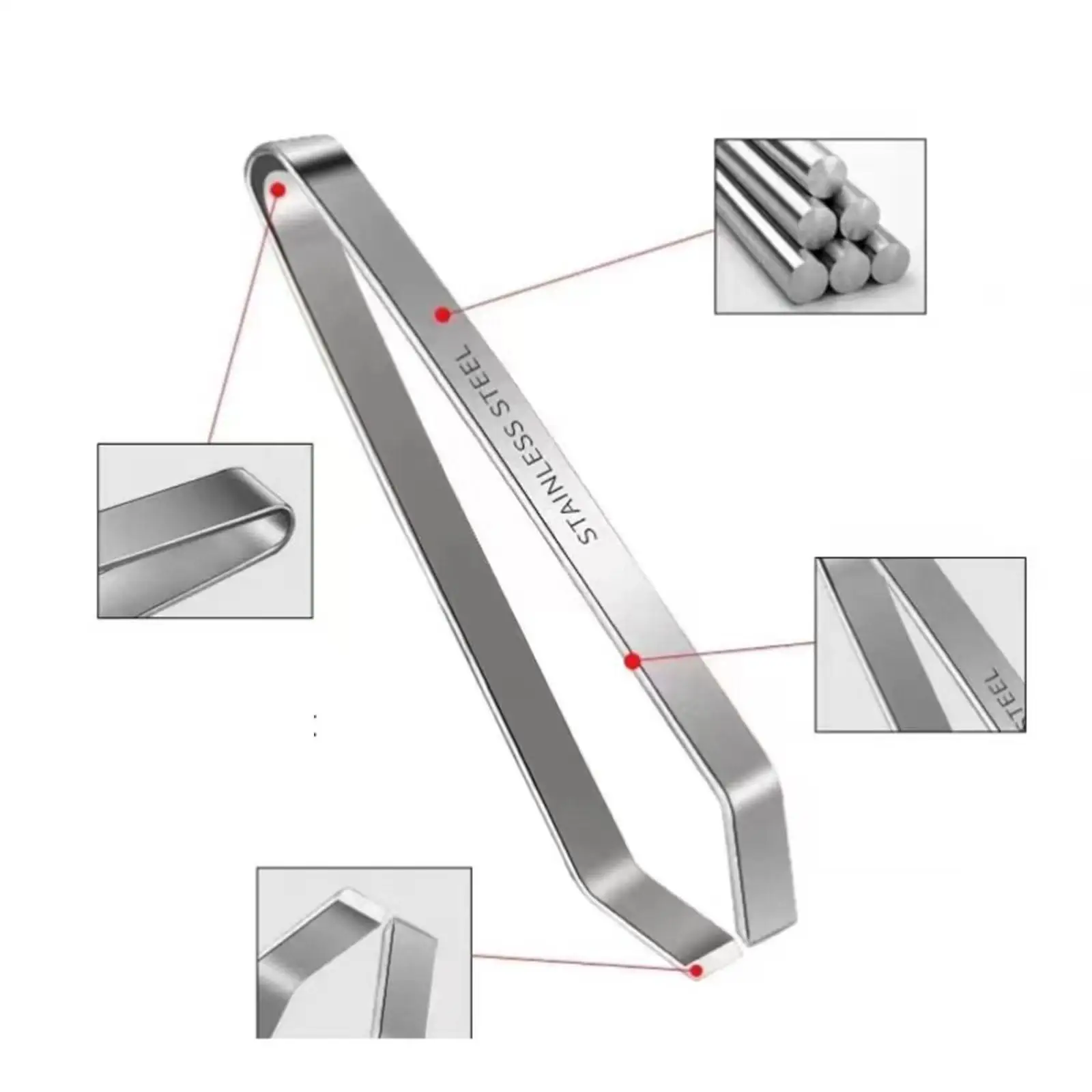 2x Fish Bone Tweezers Easy to Use Multipurpose Ergonomic Garlic Plier