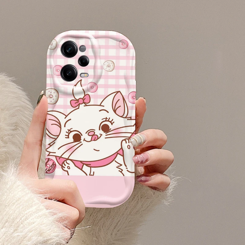 Disney Marie Cat For Xiaomi Redmi Note 13 12S 12 11S 11 10 9 8 10A 9T 9C A2 A1 Pro Plus Max Wave Oil Phone Case Shockproof