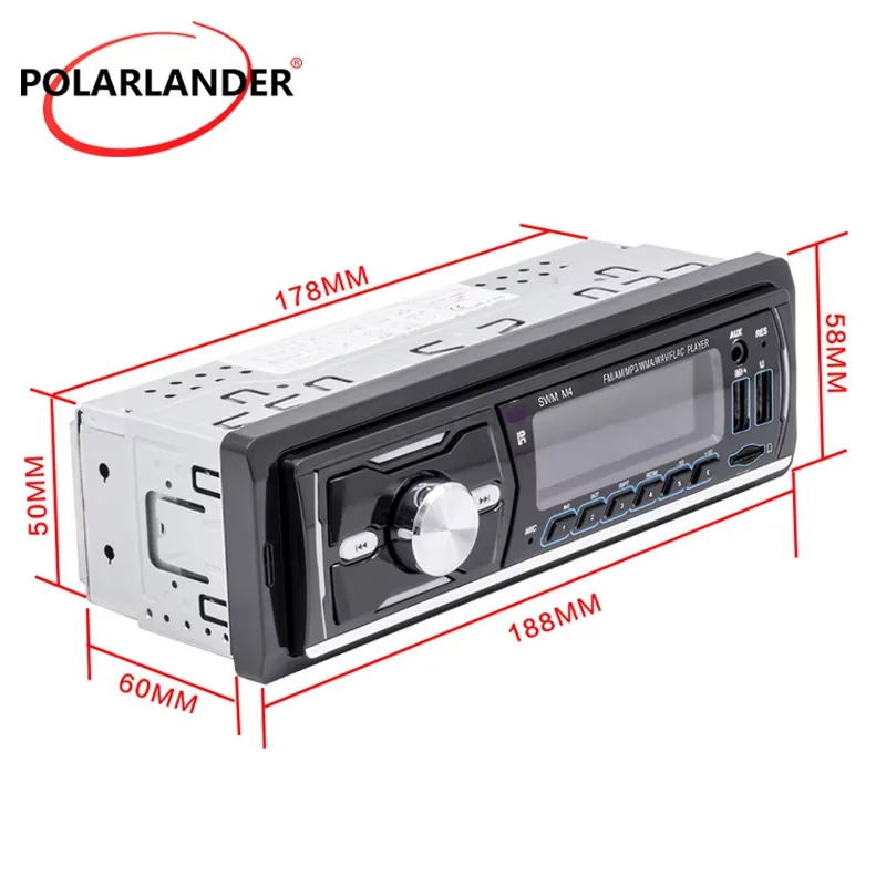 M4 DAB+ راديو سيارة بلوتوث - 12/24 فولت 60 وات × 4 USB SD FM RCA LCD جهاز تحكم عن بعد بدون استخدام اليدين