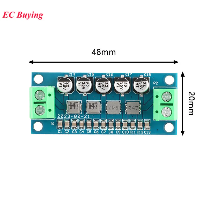 5Pcs/1pc DC Power Filter Board Module Low Pass Stabilization Voltage Reducing Ripple 0-35V 0-5A Low-pass EMI Filter Boost