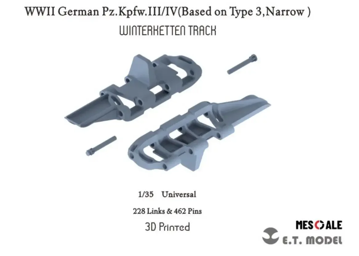 ET MODEL P35-023 1/35 Pz.Kpfw.III/IV（Based on Type 3,Narrow） WinterKetten Track