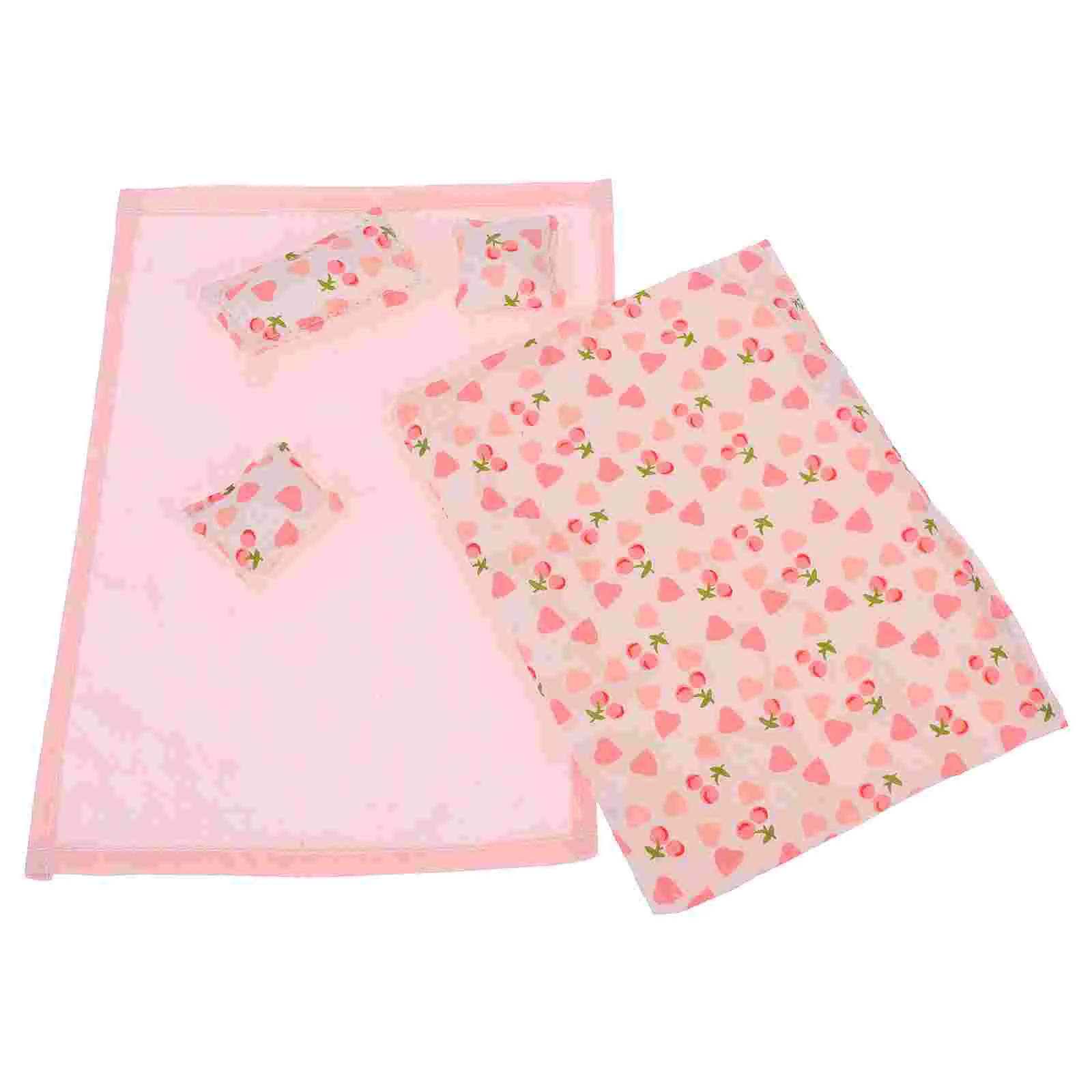 House Sheets Pillows Quilt Miniature Bedding Kit Cover for Accessories Pink Bedroom Supplies