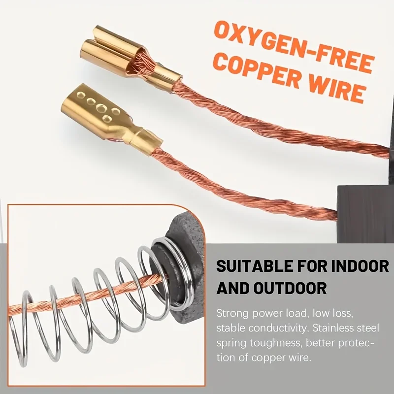 46-Piece Electric Motor Carbon Brush Set, 23 Different Sizes, Durable Metal Material, Oxygen-Free Copper Wire, Anti-Slip Grooves, Wear-Resistant, Suitable for Power Tool Repair Parts