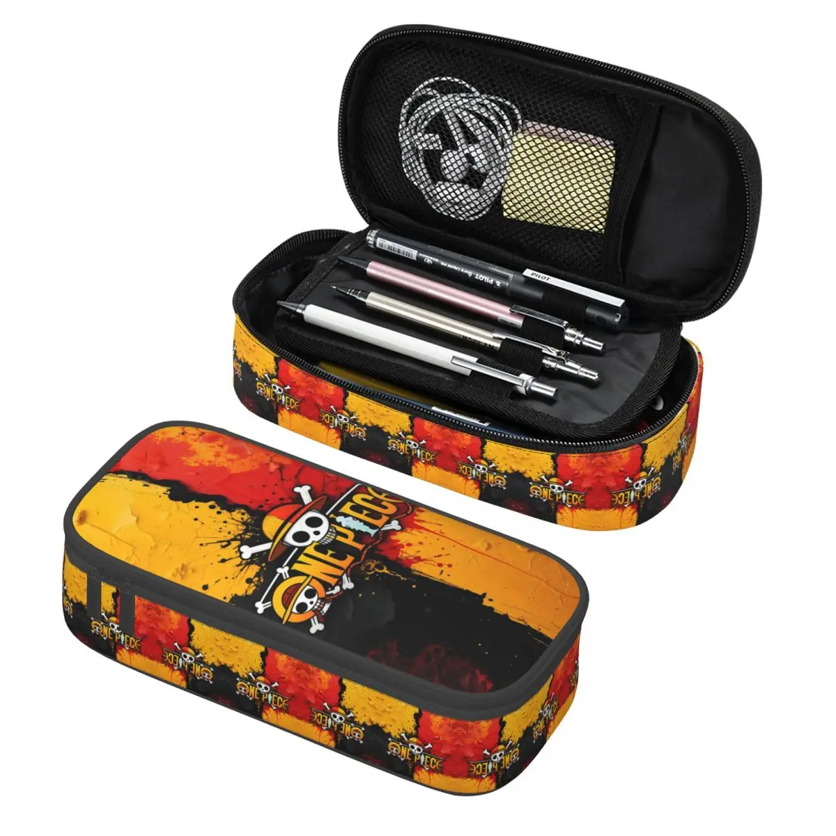

Custom One P-Pieces Cute Pencil Cases Girls Boys Large Storage Straw Hat Pirates Skull Pencil Box Students Stationery