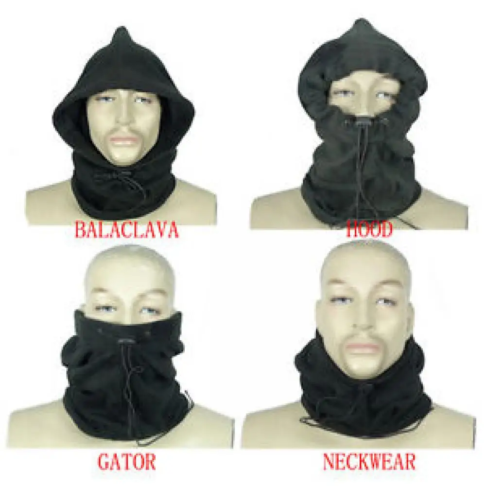 Fashion Solid Color Ski Snood Scarf Thermal Women Men Beanie Hat Hood High Quality Polar Fleece Face Mask Neck Warmer