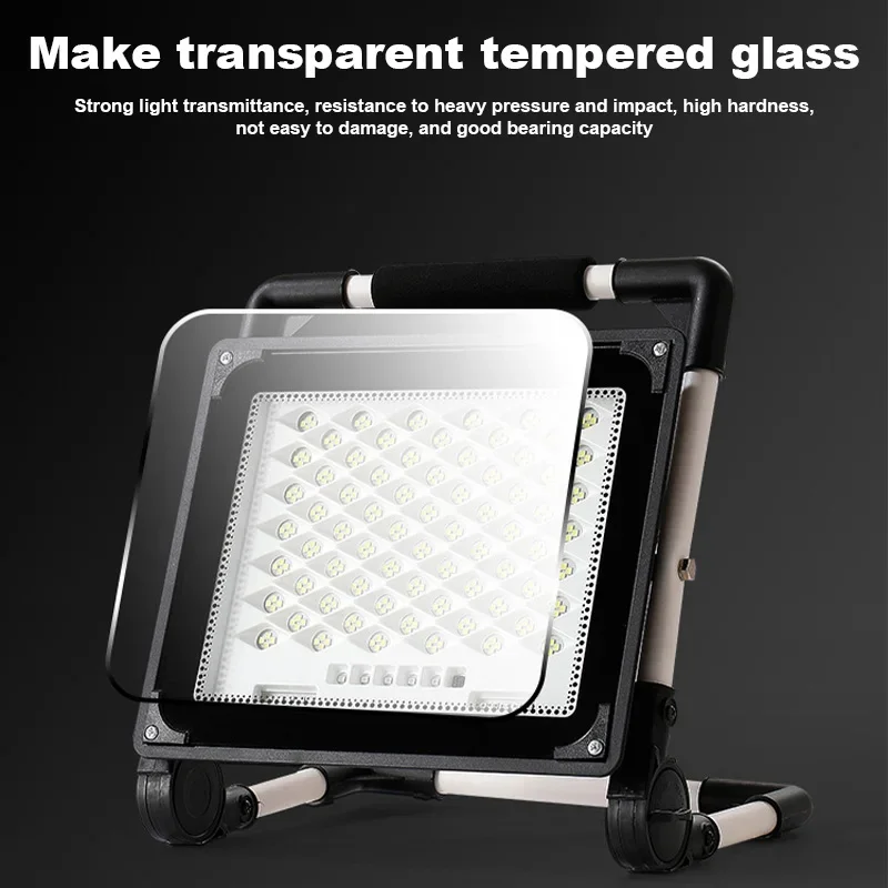 100W Flood Light LED Reflector Outdoor Floodlight COB Spotlight Searchlight Garden Lamp with 18650 Battery & Charger