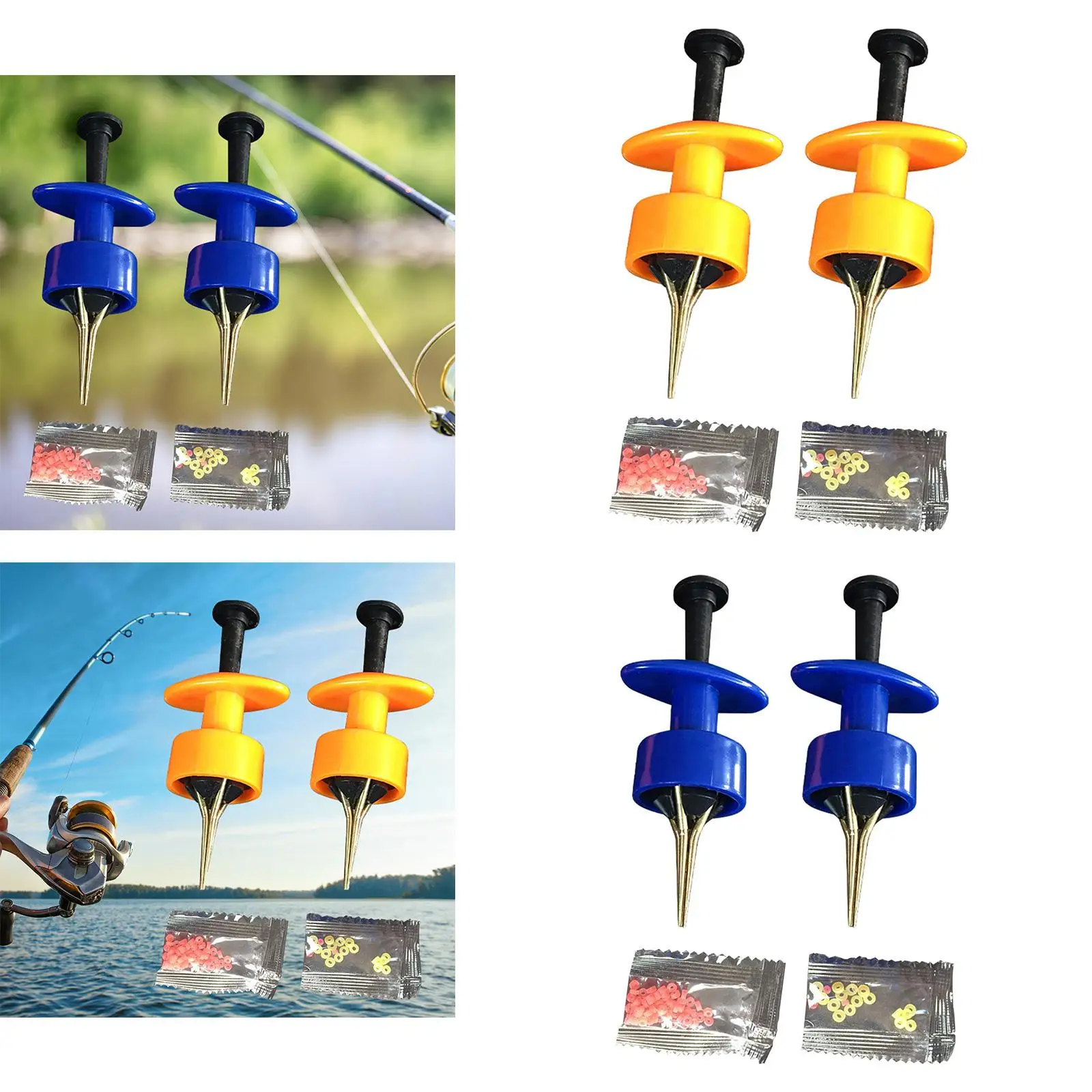 Confezione da 2-6 Live Bloodworms Lure Clips Hanger lombrichi Hook Clips gomma da pesca