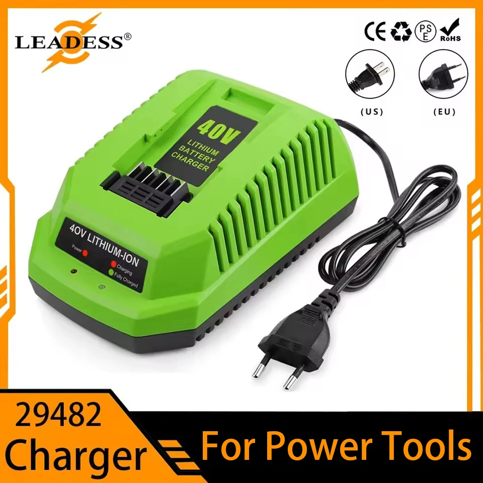 Charger for Greenworks 40V Lithium Battery 29482 29462 29472 2938302 BAF702 L-300 BAF704 BAF705 48/24V G-MAX Power Tool Charging