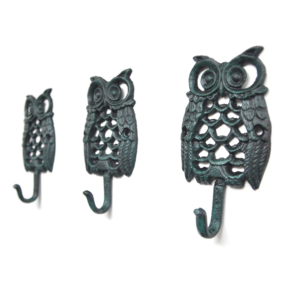 

3 Pcs Owl Hook Decorative Iron Wall Hooks Single Wrought Creative Japanese Style Home Accessories