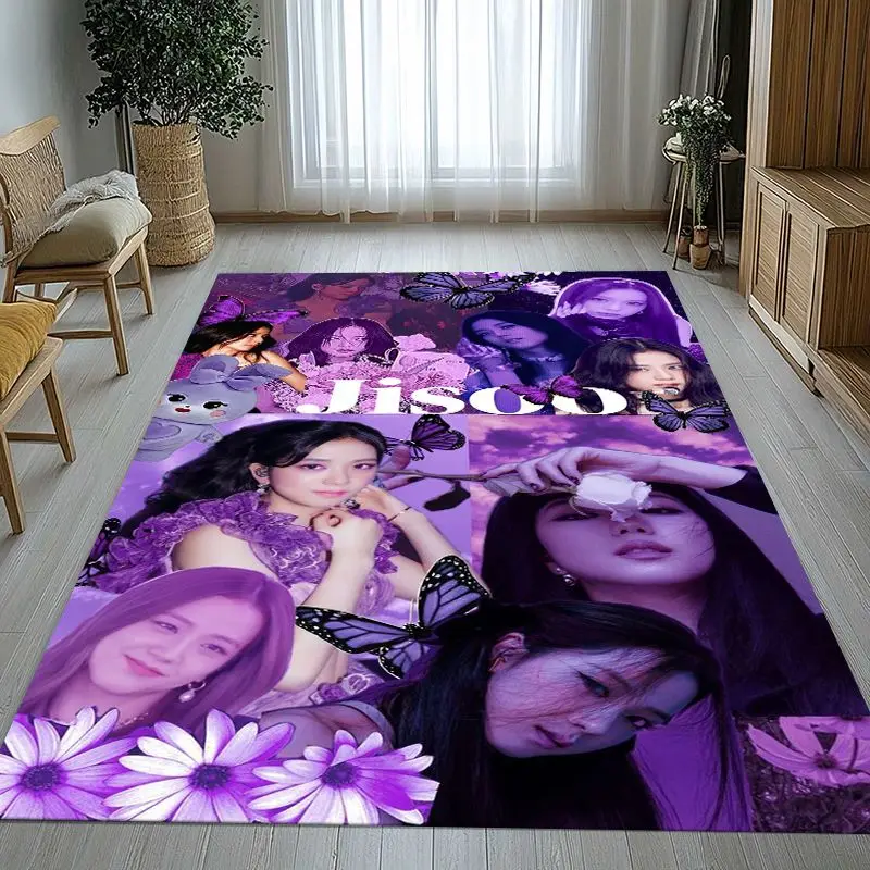 Korean Idol J-Jisoo EYES CLOSED Soft Large Non-Slip Area Rug,Carpet Mat for Living Room,Bedroom,Playroom & Sofa,Home Decor