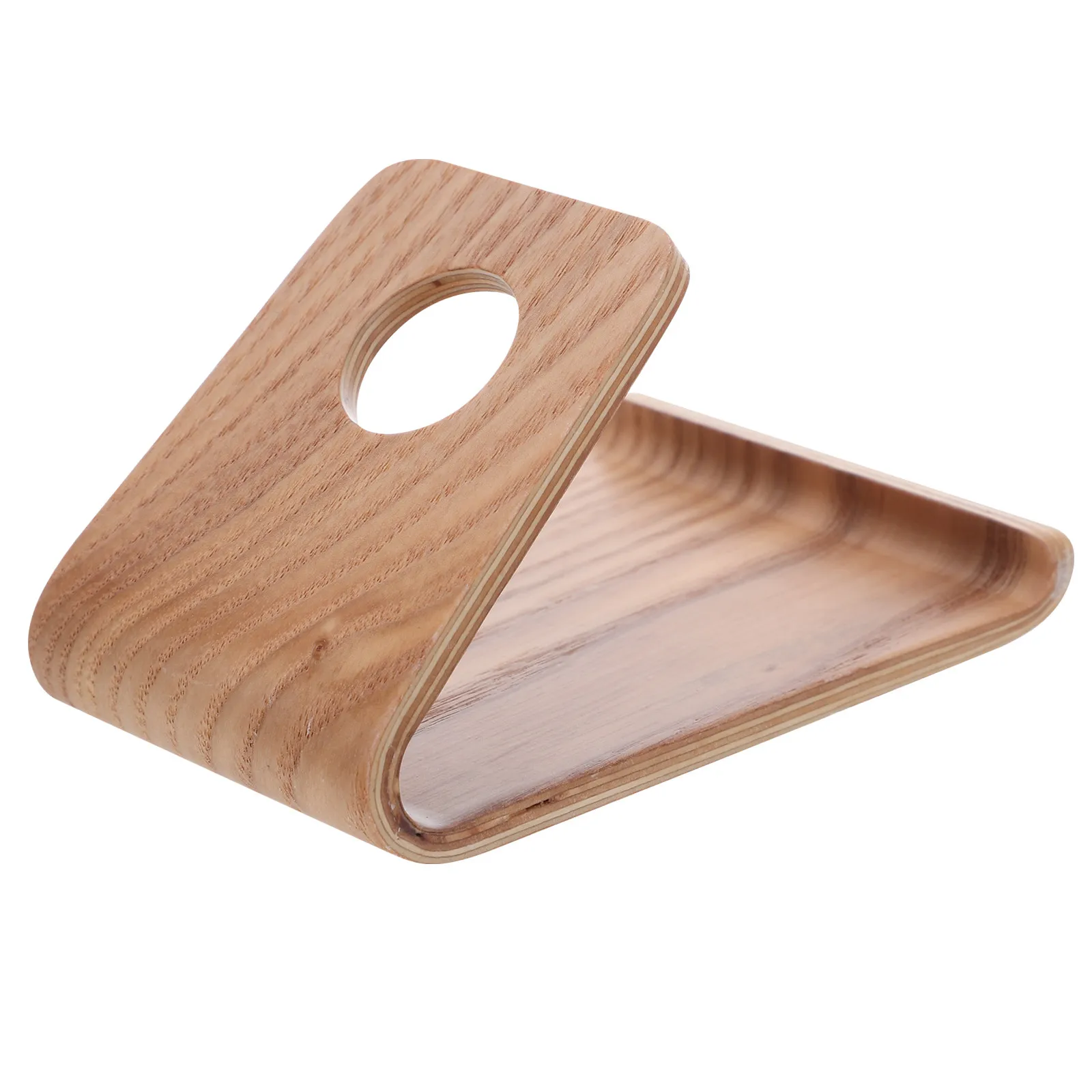 Solid Wood Phone Stand Natural Wood Tablet Stand Portable Desktop Holder Wide Compatibility for Smartphones Tablets Video Calls
