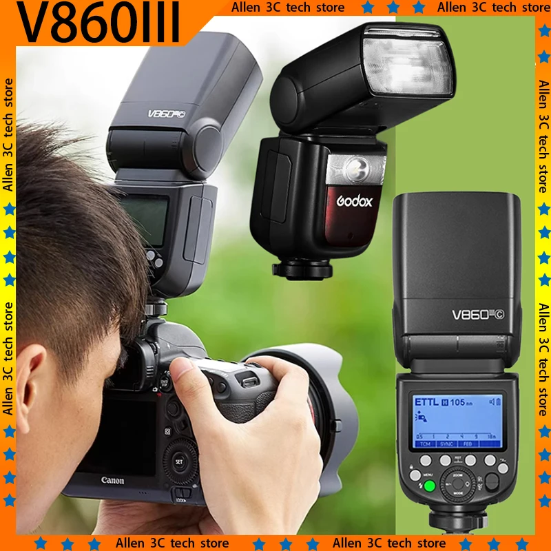 Original Godox V860III V860II Camera Flash Electronic Speedlite Custom TTL HSS Speedlite Flashlights For Canon Sony Nikon Fuji