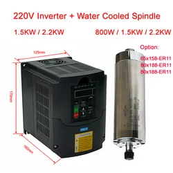 VFD raffreddato ad acqua motore mandrino 800W 1.5KW 80mm 2.2KW Inverter per macchina Router CNC fai da te