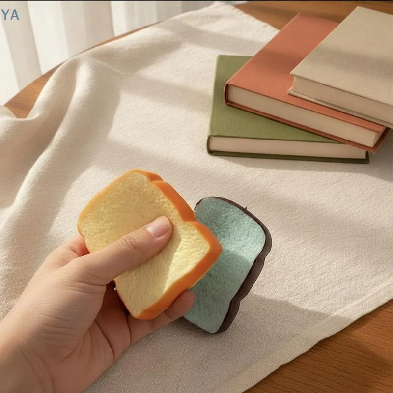 【SA】Slow Rise Squeeze Block Crunch Toast Crunchy Filled Soft Anti Stress Toy for Adult Work Relax Fidget