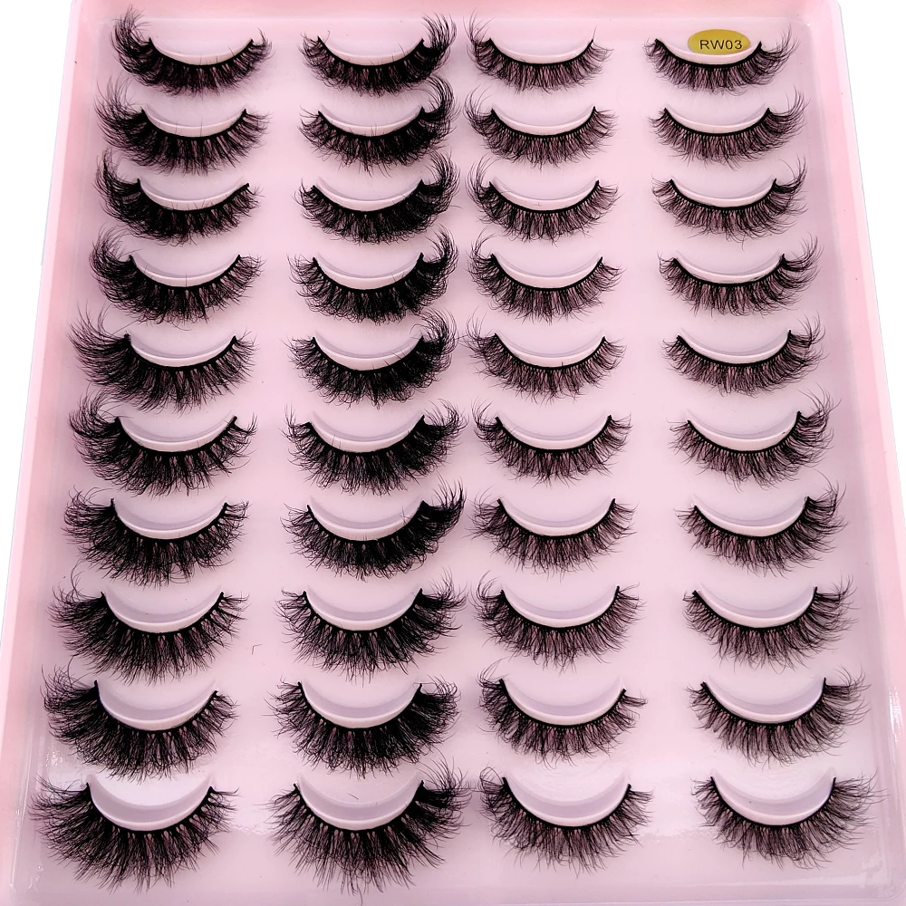 HBZGTLAD 20 pairs natural false eyelashes fake lashes long makeup 3d mink eyelashes eyelash extension mink eyelashes for beauty