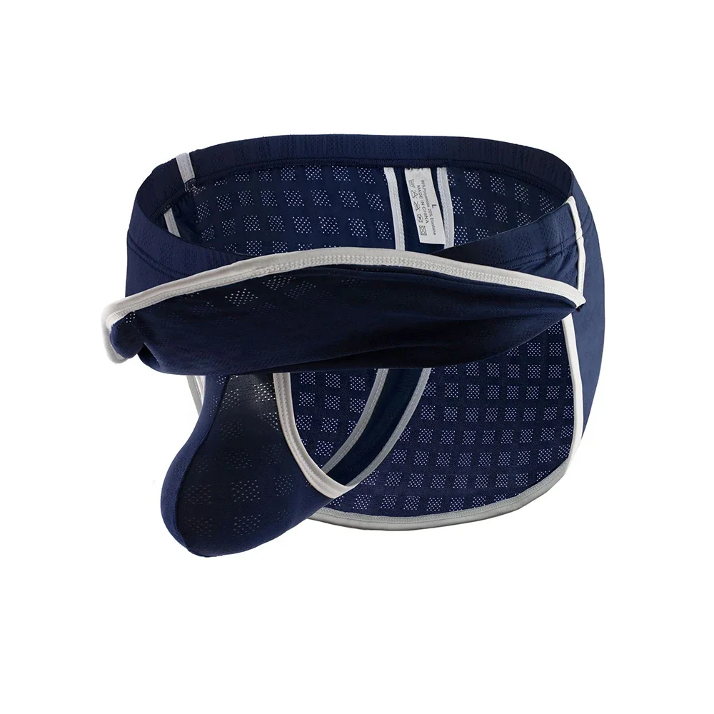 Men Arrow Pants Separate Pouch Trunks Briefs Comfy Layered Underpants Tangas Underwear Mesh Stretchshorts