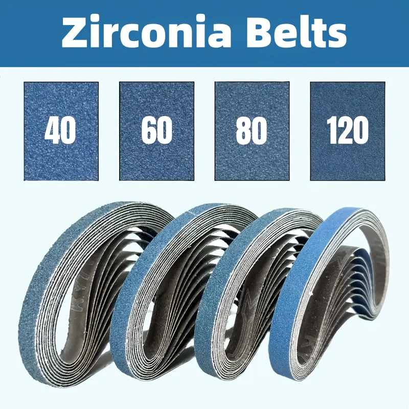 20pcs Zirconia Oxide Sanding Belts 13x457mm, Zirconia Oxide Sanding Belts, Ideal for Wood and Metal Grinding and Polishing