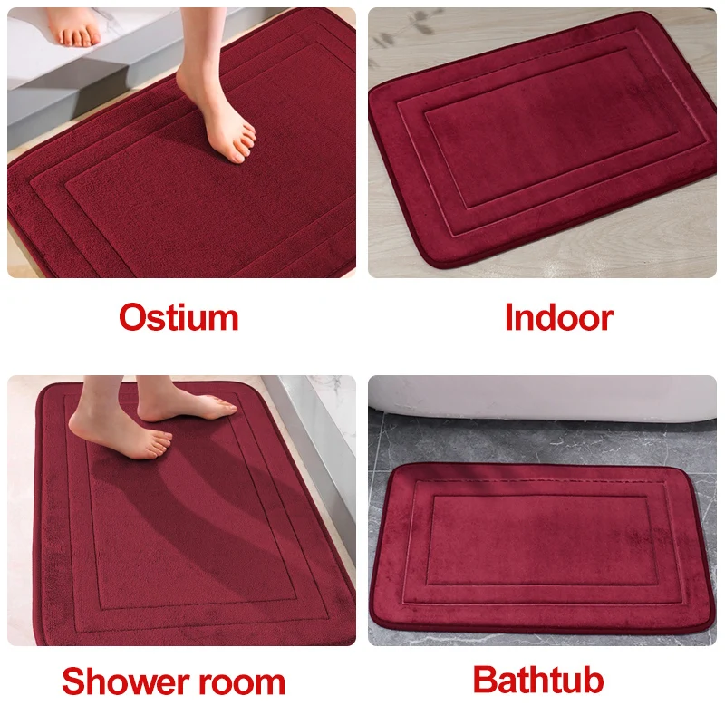 Bathroom Foot mat Memory Foam Pad Cobblestone Embossed Bathroom Bath Mat Non-slip Carpets Rapid Water Absorption Shower Room Mat