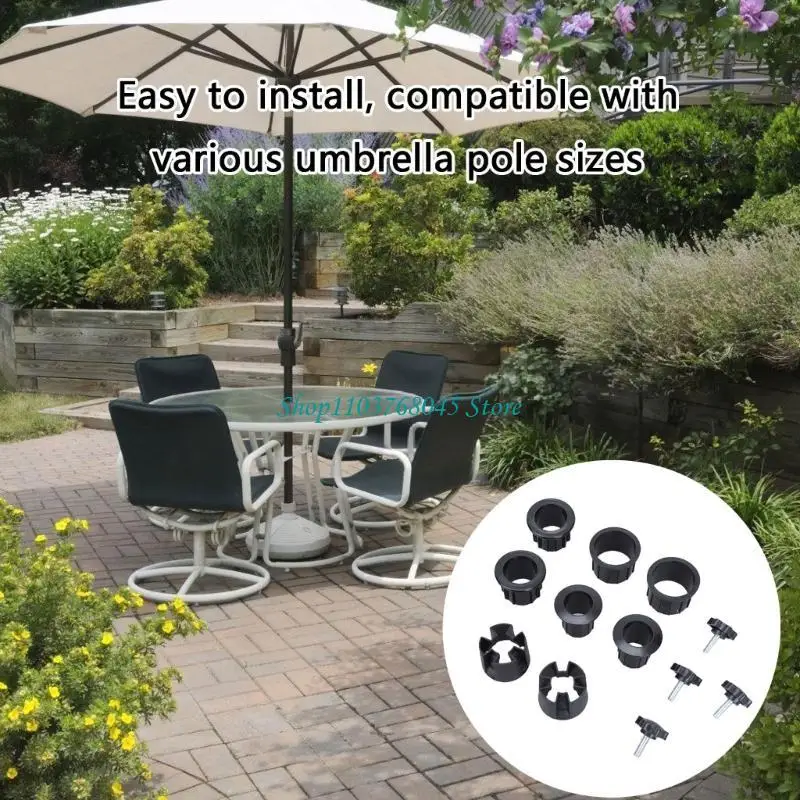 R53F 12Pcs Parasol Base Support Hole Rings Plug Cover Patio Umbrella Stand Replacement  Screw Hand Knob For Patio Tables