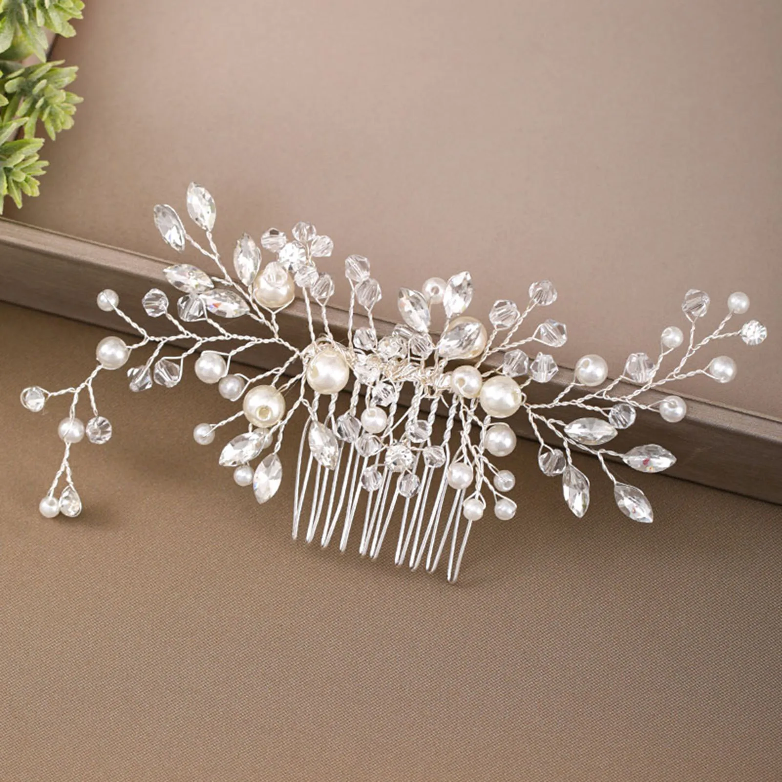 Crystal Pearls Wedding Hair Pins Shiny Crystal Pinch Clip Headdress for Hairstyle Making Wedding Decorations