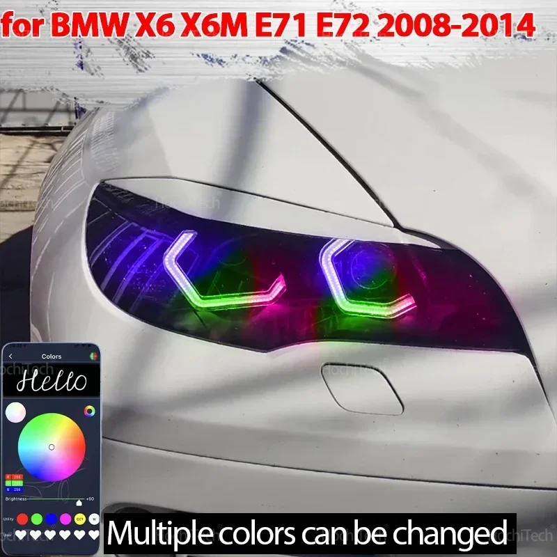 

For BMW X6 X6M E71 E72 2008-2014 XDrive35i 50i XDrive30d XDrive35d M50d M4 style LED Angel Eyes Bulb Ring turn signal DRL Lamp