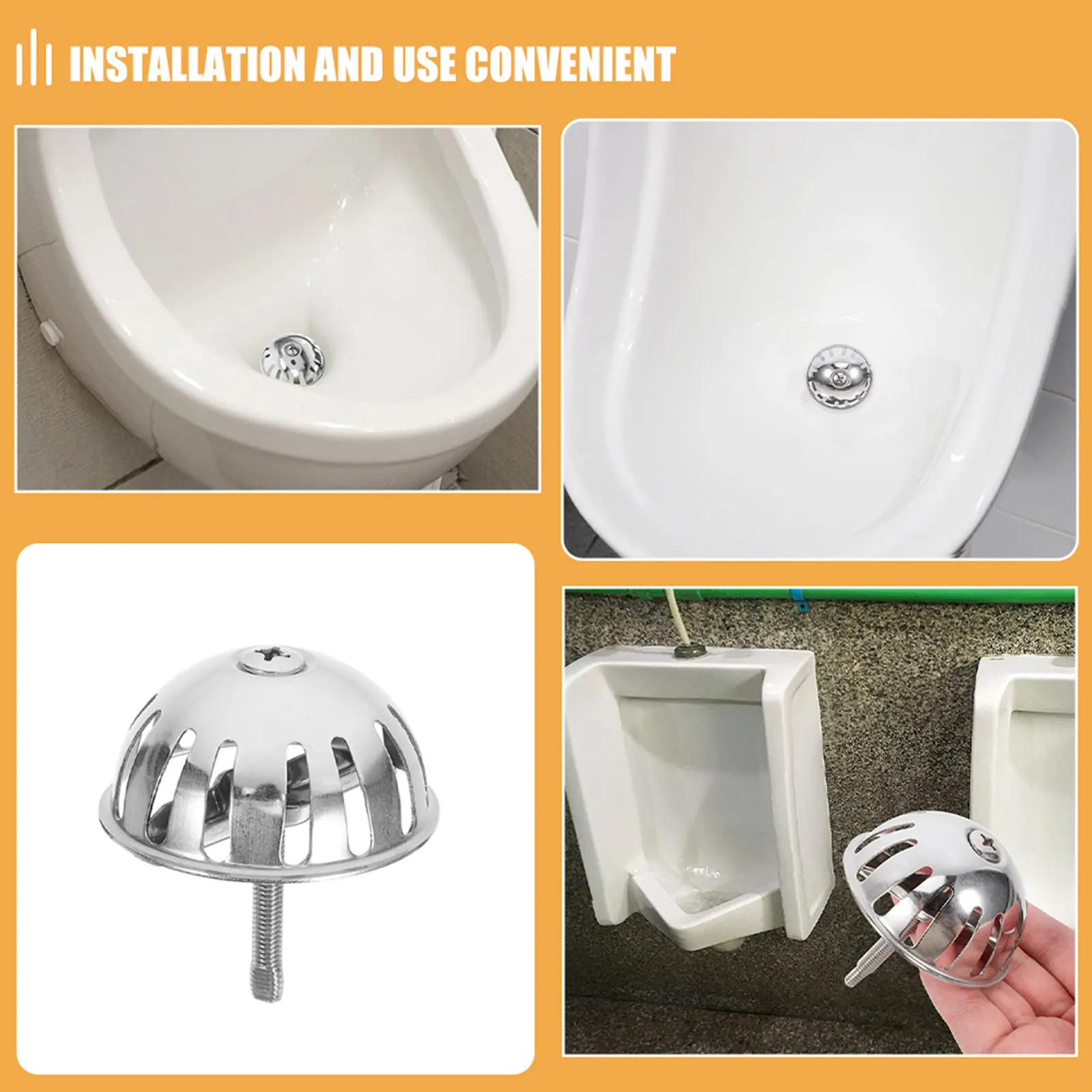 4 قطعة غطاء لبالوعة المبولة الفولاذ المقاوم للصدأ تصفية قمع غطاء للحمام مرحاض تجاري مصفاة النفايات الرجال مبولة التوصيل #2