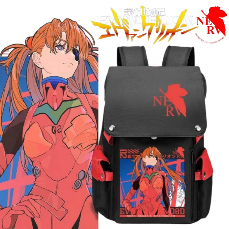 NEON GENESIS EVANGELION Ayanami Rei Asuka Langley Soryu bolsa escolar bidimensional para estudantes mochilas casuais masculinas e femininas