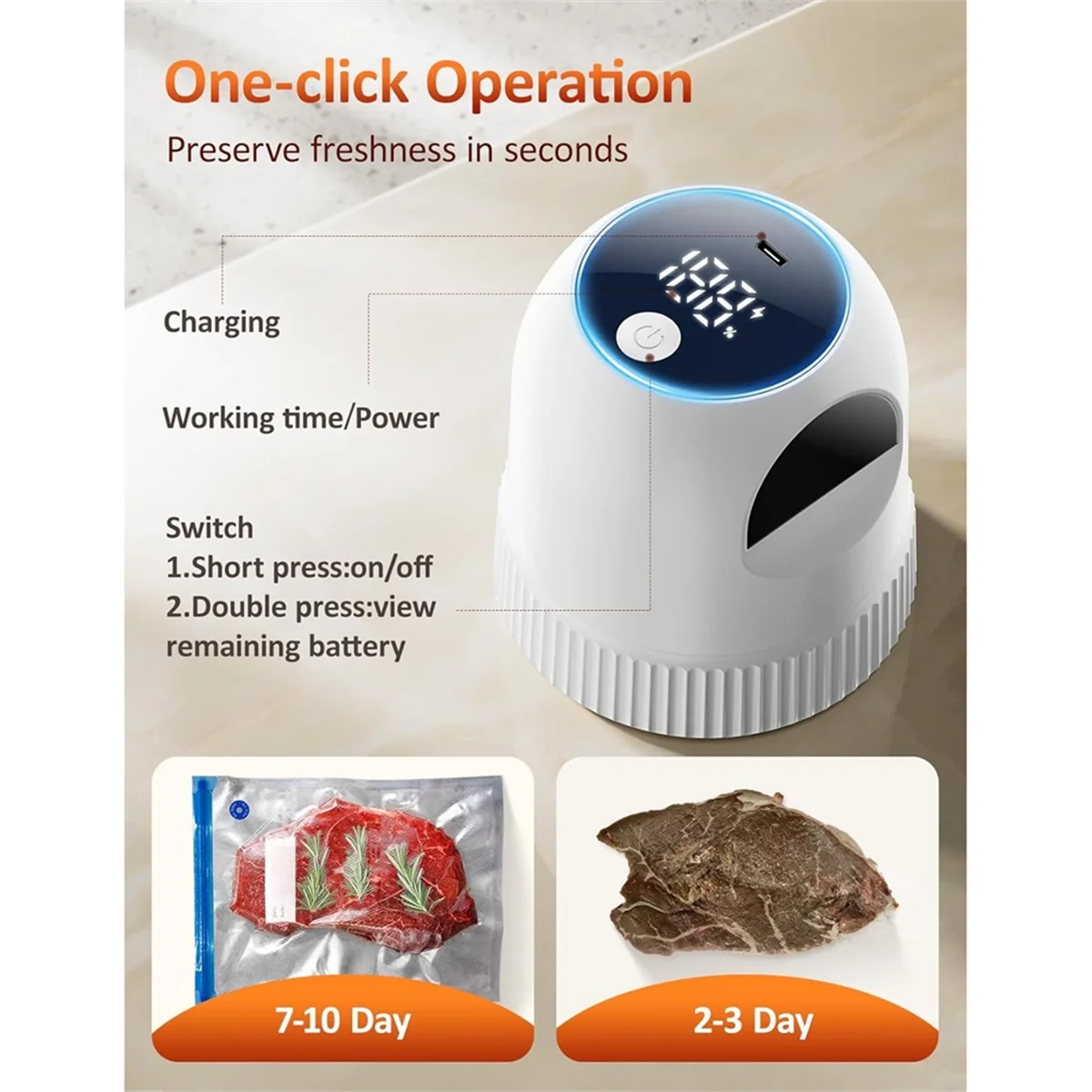 مجموعة أدوات تفريغ جرة ميسون الكهربائية الجديدة 3 في 1 سدادة مكنسة كهربائية أوتوماتيكية لأكياس مكنسة برطمان ميسون ذات فم واسع وعادي باللون الأبيض