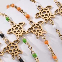 ZMZY Lucky Lovely Gold Color Love Hollow Turtle Bracelet For Women Stainless Steel Chain Bracelets Female Jewelry Gift