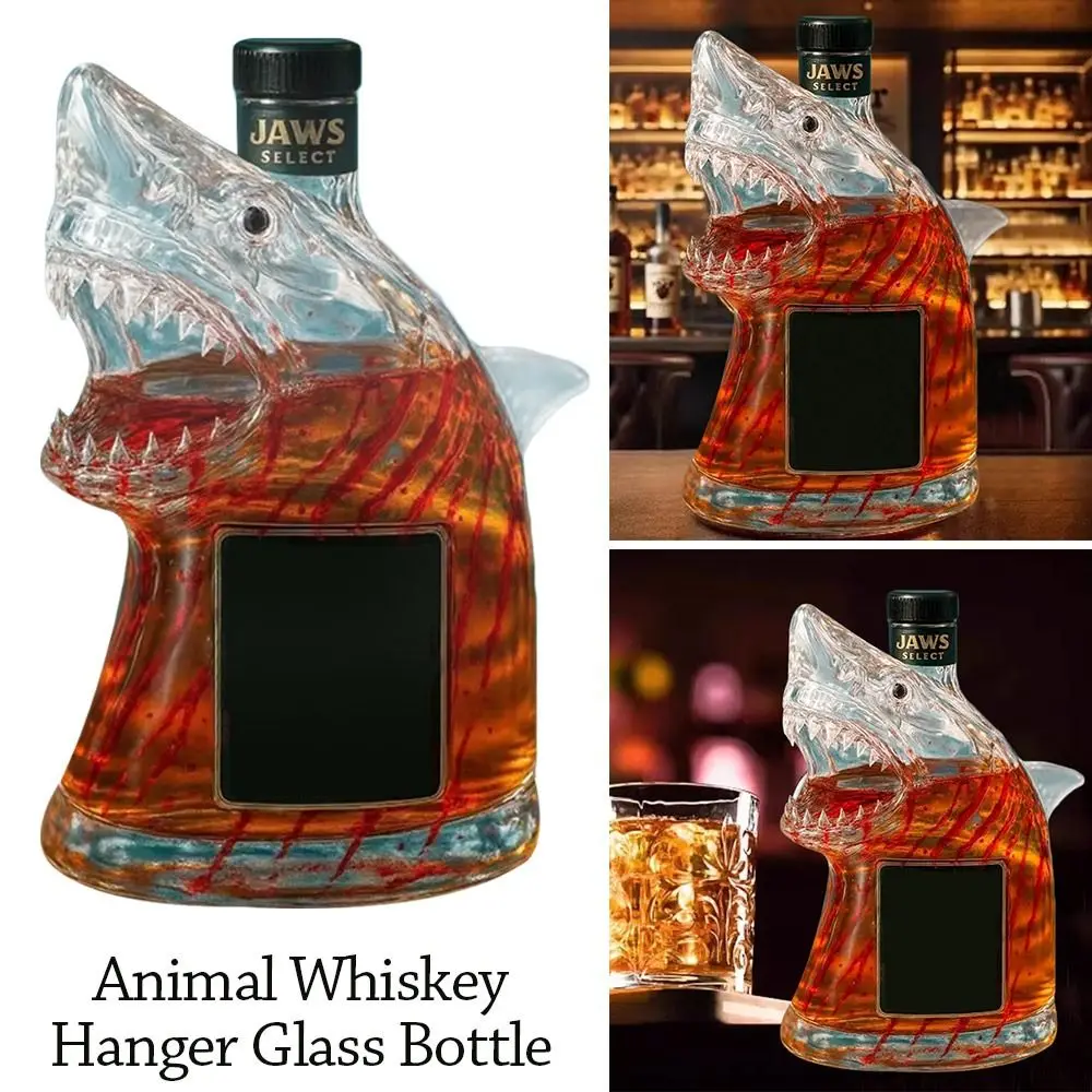 

Funny Shark Whiskey Bottle Decanter Transparent Glass Wine Bottle Wine Container for Housewarming Gifts