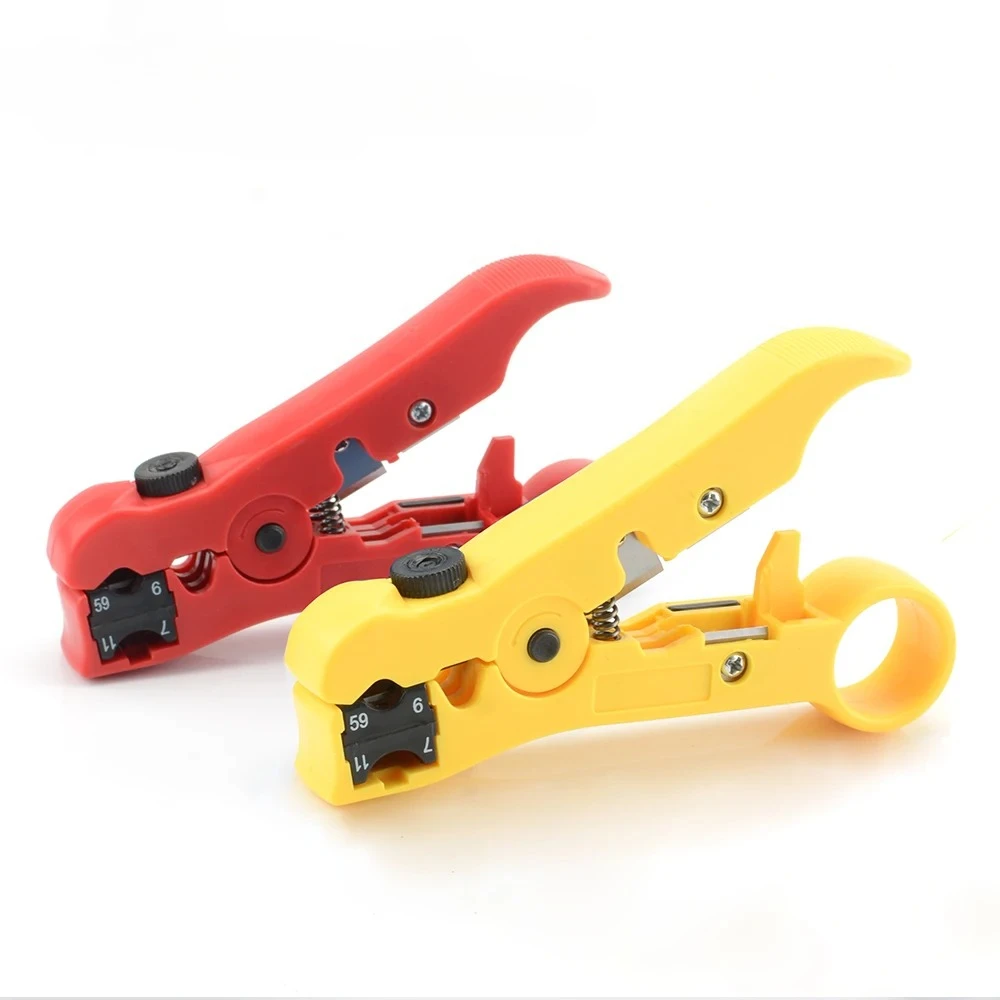 

Electric Cable Stripping Knife Multi-functional Wire Cutter Stripper Tool for UTP STP RG59 RG6 RG7 RG11 Coaxial Cable