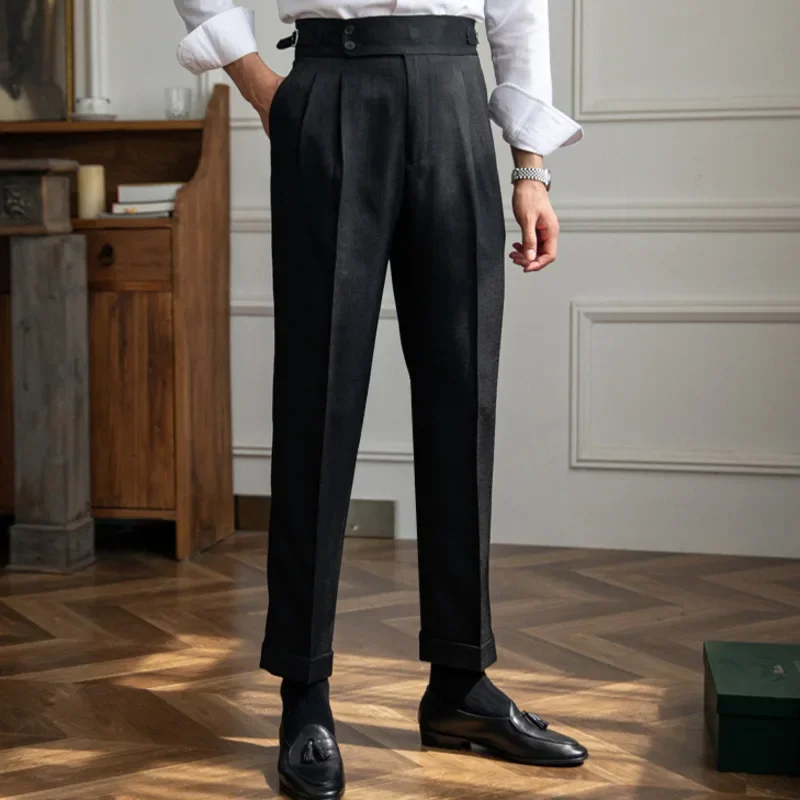 

Italy Business Dress Pants Men High Quality Office Social Suit Pants Casual Wedding Groom Trouser Pantaloni Uomo Casual Apricot