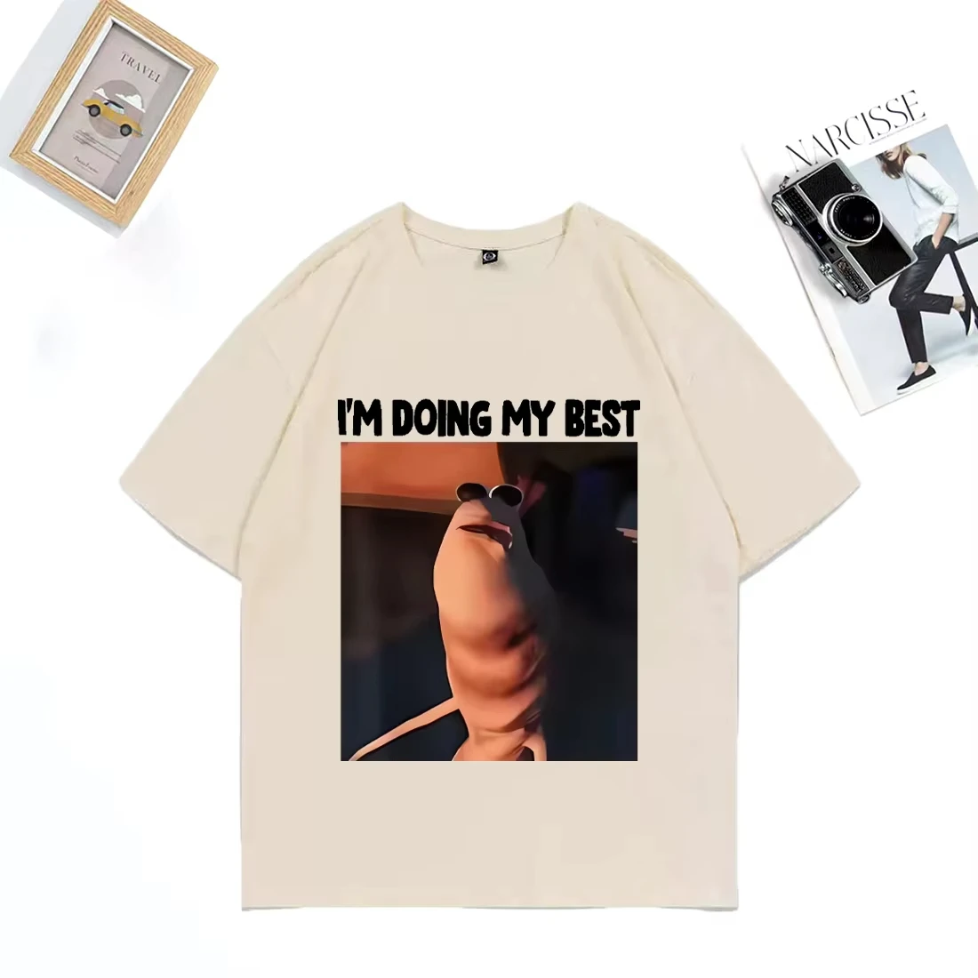 الرجال النساء تي شيرت غير رسمي القطن قصير الأكمام تي شيرت ملابس عالية الجودة مضحك أنا أفعل أفضل ماركوس دودة ميمي تي شيرت #4