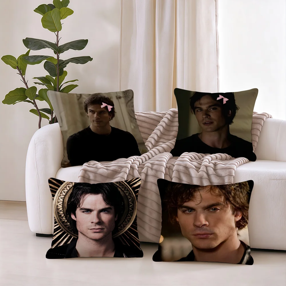 Damon Salvatore The Vampire Diaries cushion cover Square Office Bedroom Headboard Sofa Living Room Backrest Cushions Sleeping