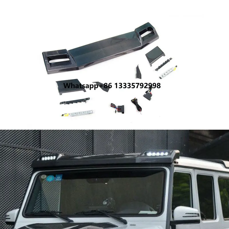 

1990~2018y G Class W463 Carbon Fiber 4*4 Style Accessories Car Body Kit Roof Spoiler Led Lights for Mercedes benz G500 G63