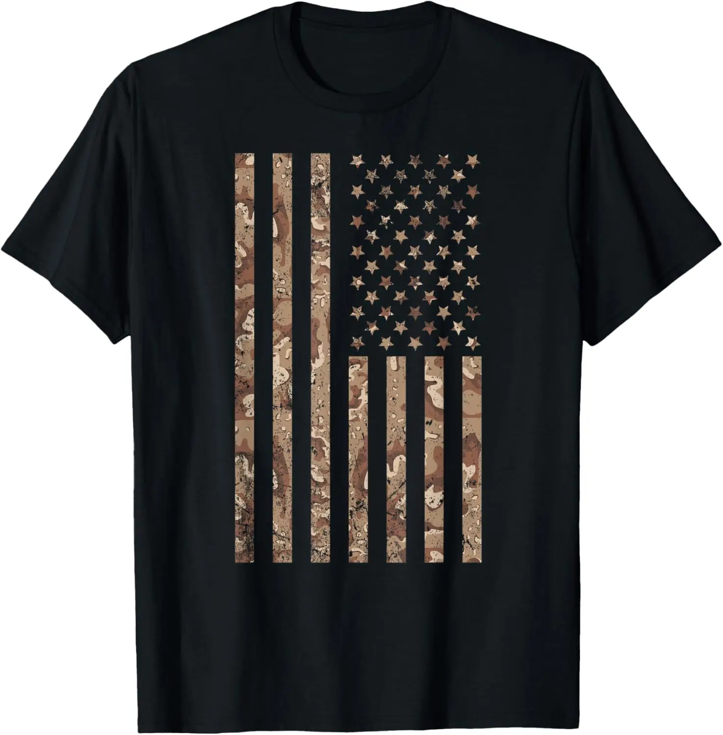 Desert Camo American Flag Military, Tactical Camouflage USA T-Shirt