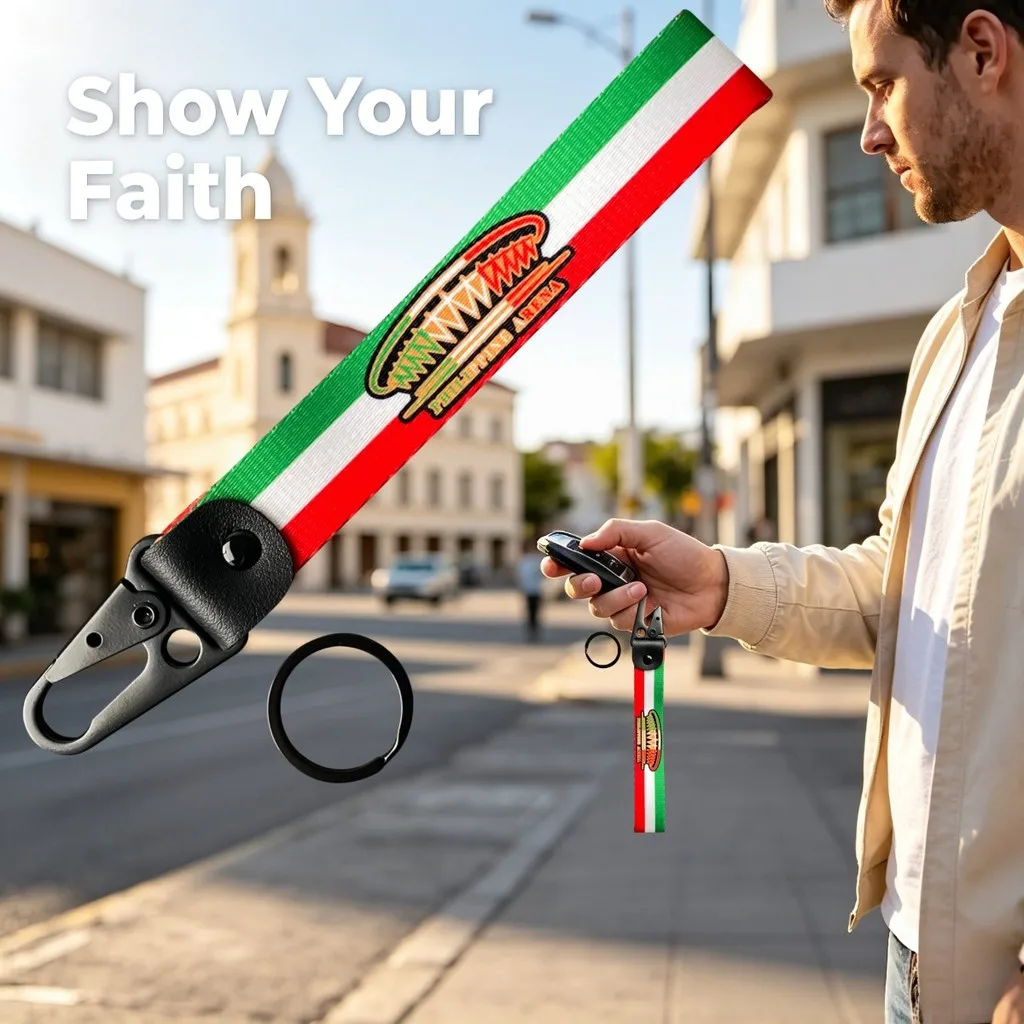 Motorcycle Keychain Iglesia Ni Cristo Durable Nylon Key Ring Hanging Pendant Accessories for Motorcycle Car Locomotive