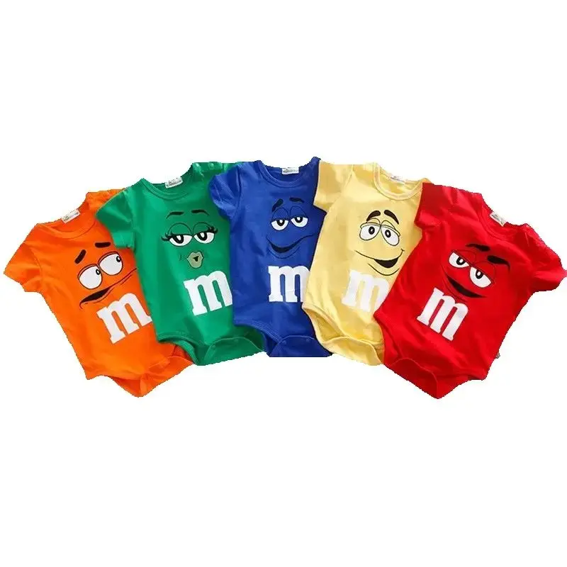 0-24M Newborn Baby Bodysuit for Boys and Girls Letter Print Funny M Bean Cotton Sleeveless Baby Romper Bebes Soft Toddler Onesie