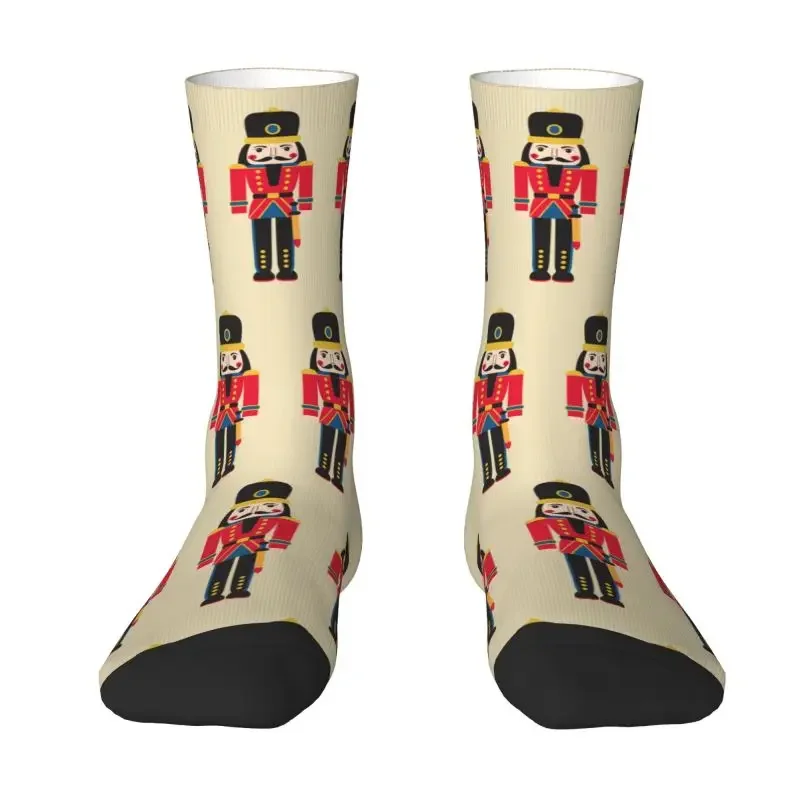 Funny Nutcracker Doll Socks Men Male Women Warm Breathable 3D Print Cartoon Christmas Soldier Toy Sports Basketball Socks