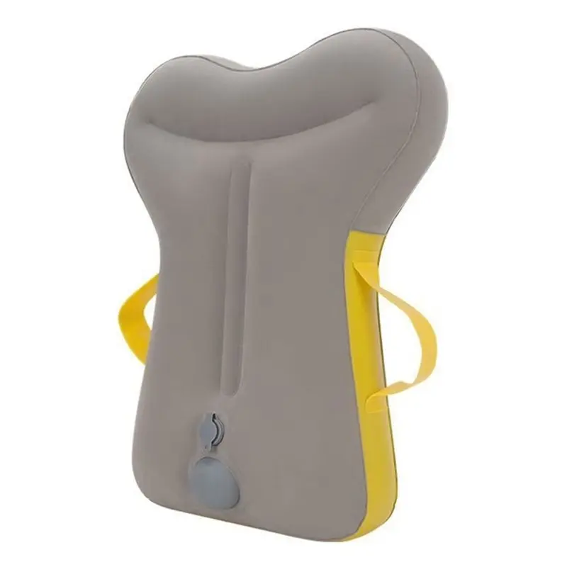 A74K-Inflatable Travel Pillow For Airplane - Ergonomic Hugging Neck Support Pillow With Built-In Push-Button Pump