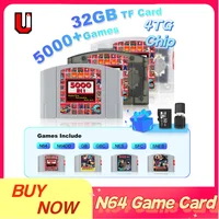 Cartucho de juego N64 para consola Nintendo 64 con tarjeta TF de 32GB gratis y 5400 juegos en 1 sin restricciones de región.