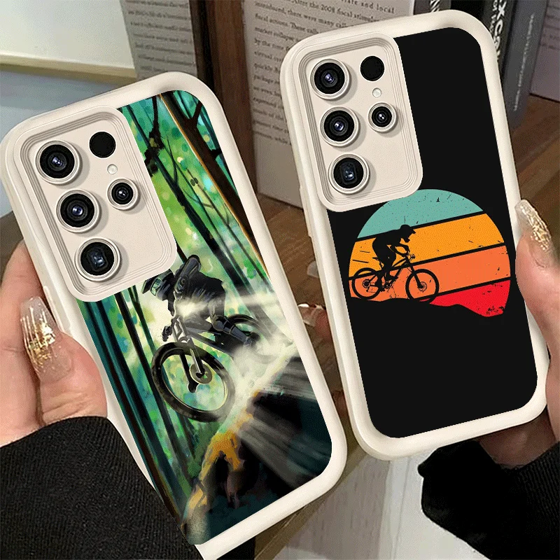 Phone Case for Samsung Galaxy S26 S25 Ultra S24 FE Mountain Bike Bicycle Shell S23 Plus S22 + S21 S20 5G Soft Silicone Funda