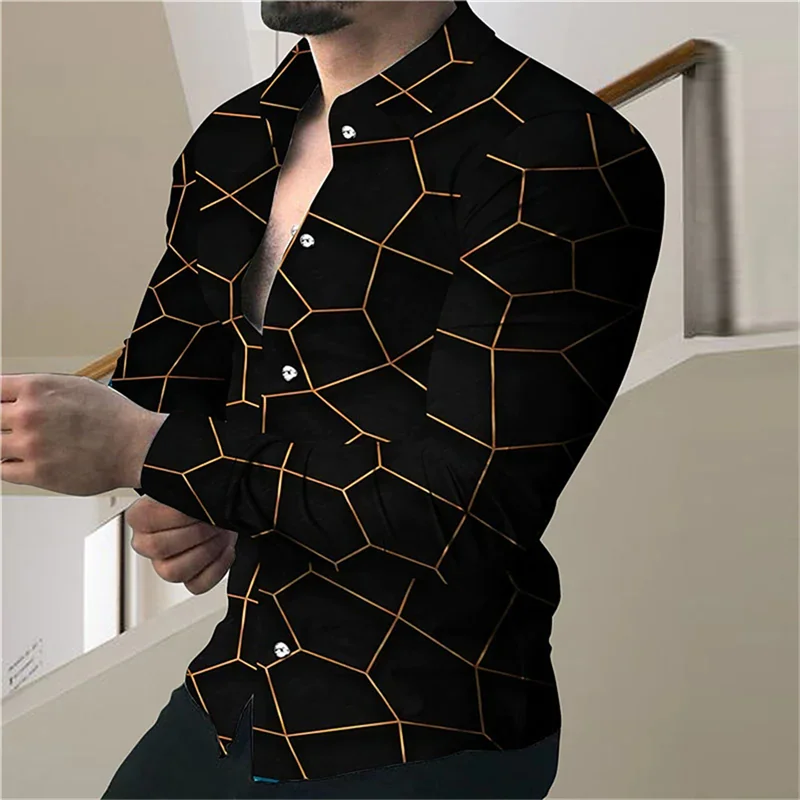 Sportrendy-camisa informal de manga larga a rayas para hombre, cárdigan de talla grande, ligero, de lujo, a la moda, a cuadros,