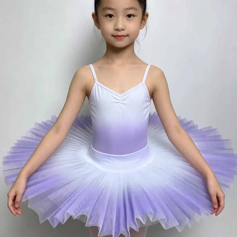 children-adult-gradient-fluffy-tutu-skirt-hard-tulle-ballet-half-skirt-dance-practice-outfit-cute-puffy-dress-for-children's-day