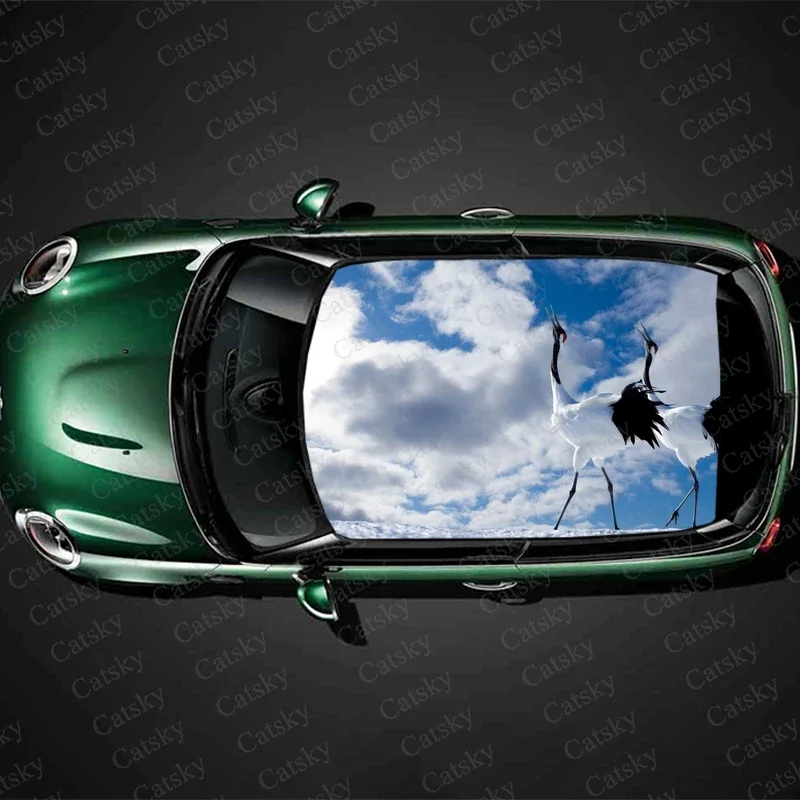 

crane flying Car sticker decal roof sunroof decorative sticker vinyl film modified self-adhesive car sticker decal