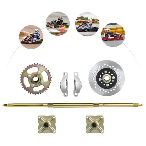 815 mm 32 tums gokart bakaxel komplett monteringssats, kedjehjul, nav + bromsskiva för gör-det-själv mini fyrhjuling, ATV, gokart, buggy 10 best sales Go Cart-kit - №8