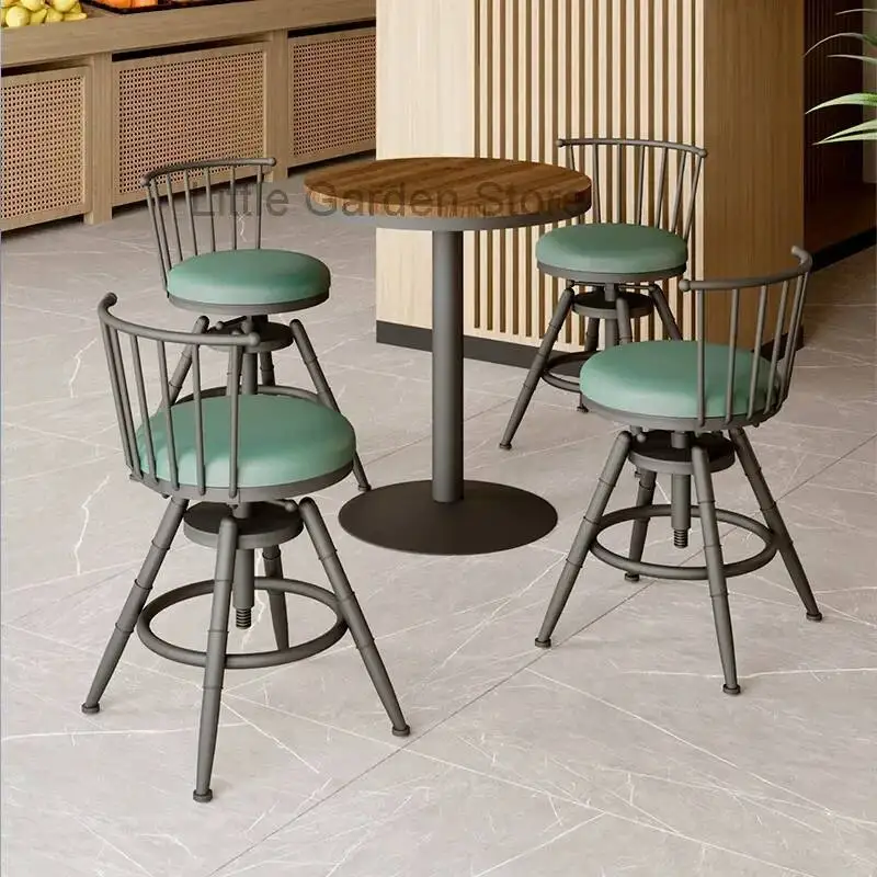 Kursi Logam Kursi Plastik Kursi Bar Kafe untuk Dapur Ruang Tamu Sandaran Tinggi Desain Nordik Furnitur Antik Nyaman