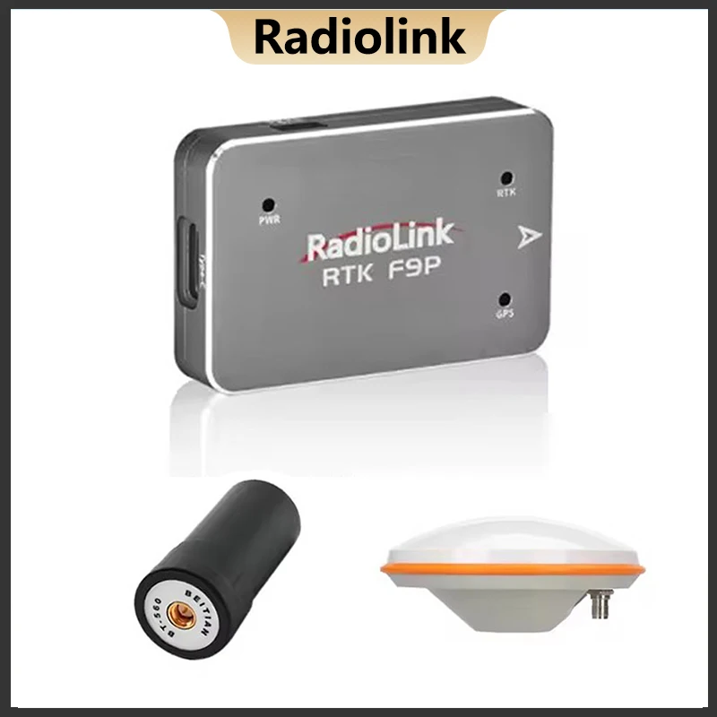 Radiolink RTK F9P Receiver Centimeter-level, RTK Base Station ANT-B10, RTK Rover Antenna ANT-M7for Drone Car Boat PIX APM PX4