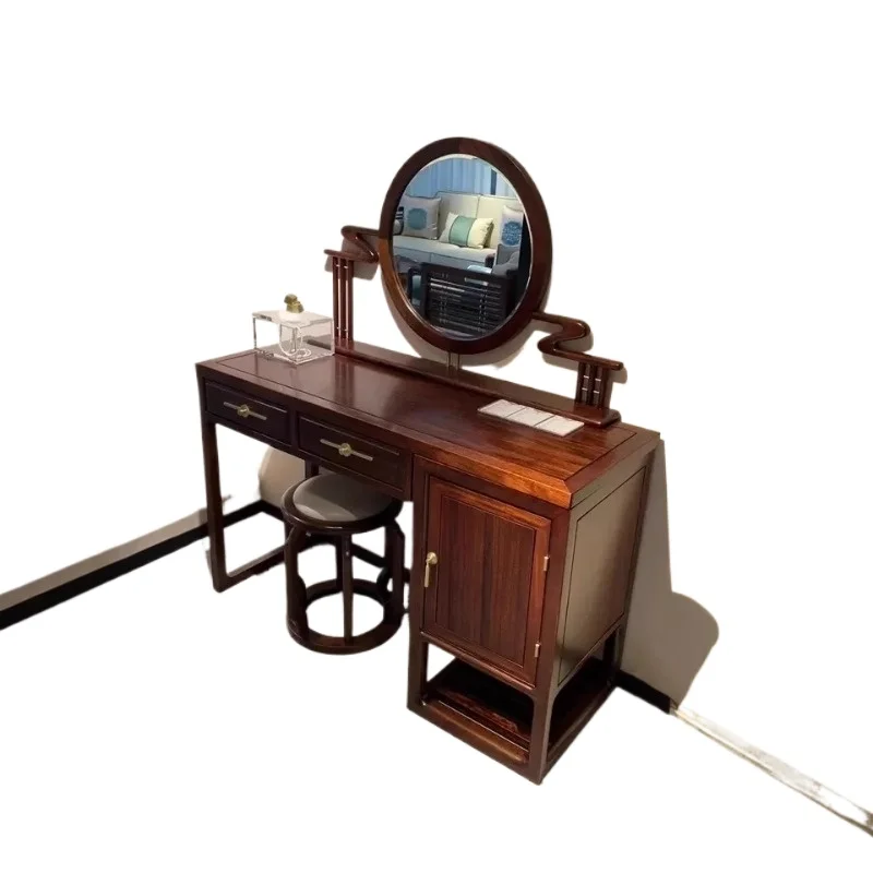 

New Chinese dresser solid wood bedroom with mirror makeup storage modern simple multi-function